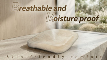 Genuine Sheepskin Car Seat Cushion Seat Covers for Cars Trucks SUV Comfort Seat Protector Pad for Car Driver Seat Car Accessories for Women Office Chair Car Decor (Pearl Front Seat Cushion-1 Pc) - 0