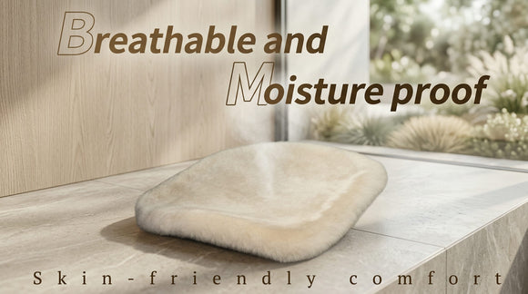 Genuine Sheepskin Car Seat Cushion Seat Covers for Cars Trucks SUV Comfort Seat Protector Pad for Car Driver Seat Car Accessories for Women Office Chair Car Decor (Pearl Front Seat Cushion-1 Pc)