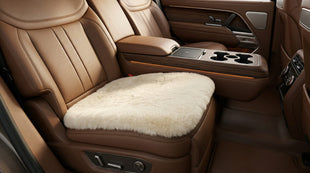 Genuine Sheepskin Car Seat Cushion Seat Covers for Cars Trucks SUV Comfort Seat Protector Pad for Car Driver Seat Car Accessories for Women Office Chair Car Decor (Pearl Front Seat Cushion-1 Pc)
