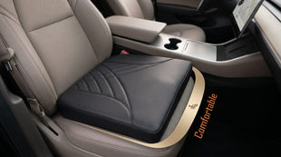 Premium Car Seat Cushion Memory Foam Driver Seat Cushion to Improve Driving View- Coccyx & Lower Back Pain Relief - Seat Cushion for Car Truck Office Chair (Black)