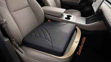 Premium Car Seat Cushion Memory Foam Driver Seat Cushion to Improve Driving View- Coccyx & Lower Back Pain Relief - Seat Cushion for Car Truck Office Chair (Black)