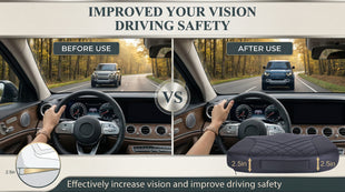 Premium Car Seat Cushion Memory Foam Driver Seat Cushion to Improve Driving View- Coccyx & Lower Back Pain Relief - Seat Cushion for Car Truck Office Chair (Black)