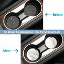 Car Coaster for Cup Holders 2 Pack Absorbent Ceramic Car Cup Holder Coaster for Drinks Cute Auto Assecories for Women Universal Size 2.56 in with Finger Notch & Cork Base White Marble-2