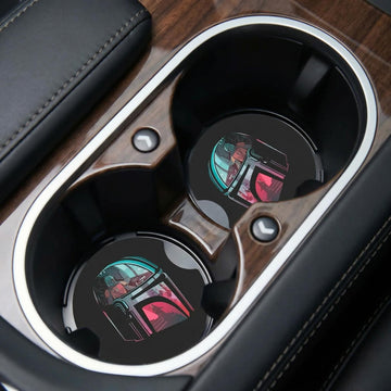 Car Cupholder Coaster Absorbent 2 Pack Cute Funny Fun Cool Anime Cartoon Character Design Rubber New Automotive Cup Holder Decal Decor Accessories for Women Men Present DZ140
