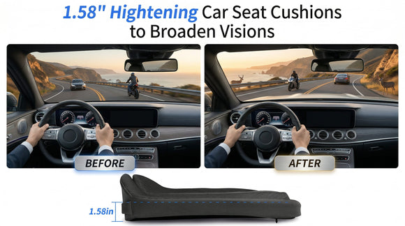 Car Seat Cushion for Car and Truck Driver Seat Office Chair Wheelchairs Coccyx Support Sciatica Lower Back Pain Relief Memory Foam Car Seat Pad