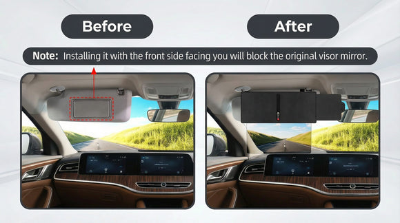 Polarized Sun Visor for Car with Zipper Slider Upgraded UV400 Car Sun Visor Extension with PC Lens and Side Sunshade Anti-Glare Visor for Safe Driving UV-Filtering/Protection