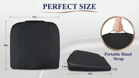 Premium Car Seat Cushion Memory Foam Driver Seat Cushion to Improve Driving View- Coccyx & Lower Back Pain Relief - Seat Cushion for Car Truck Office Chair (Classic Black)