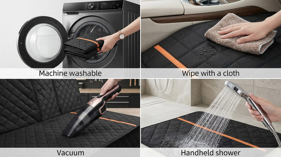 Dog Car Seat Covers for Back Seat Waterproof Bench Seat Cover Protector Nonslip Durable Soft Pet Dog Back Seat Cover for Car Truck & SUV (Black)