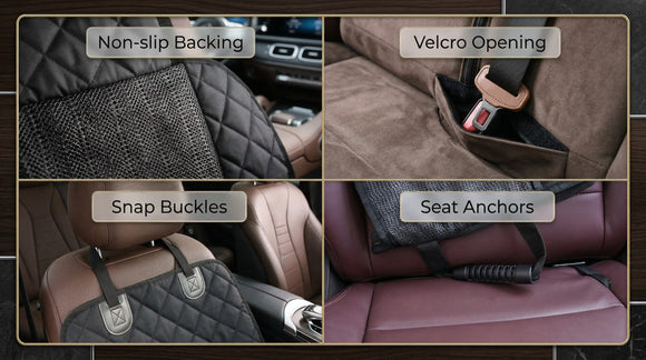 Dog Car Seat Covers for Back Seat Waterproof Bench Seat Cover Protector Nonslip Durable Soft Pet Dog Back Seat Cover for Car Truck & SUV (Black)