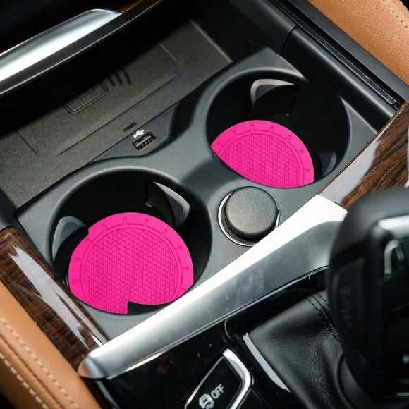 Car Cup Holder Coaster 4 Pack 2.75 Inch Diameter PVC Non-Slip Universal Insert Coaster Durable Suitable for Most Car Interior Car Accessory for Women Men Rose