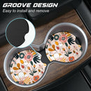 Car Cup Holder Coasters 2 Pack Universal Auto Anti Slip Insert Coaster with A Finger Notch Cute Car Assecories for Women Men Cup Mat for Most Interior Pink Flower-6