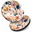 Car Cup Holder Coasters 2 Pack Universal Auto Anti Slip Insert Coaster with A Finger Notch Cute Car Assecories for Women Men Cup Mat for Most Interior Pink Flower-1