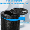 Car Ashtray with Lid Smell Proof Aluminum Crystal Diamond Cigarette Smokeless Automotive Ashtray Cup Holder Detachable Easy Clean Ash Tray for Car Women Home Office Black-4