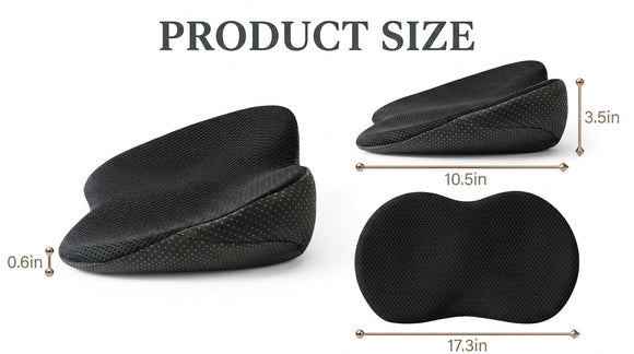 Car Seat Cushion - Memory Foam Car Seat Pad - Sciatica & Lower Back Pain Relief - Car Seat Cushions for Driving - Road Trip Essentials for Drivers(Black)