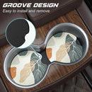 Car Cup Holder Coasters 2 Pack Universal Auto Anti Slip Insert Coaster with A Finger Notch Cute Car Assecories for Women Men Cup Mat for Most Interior Abstract Boho Leaves-6