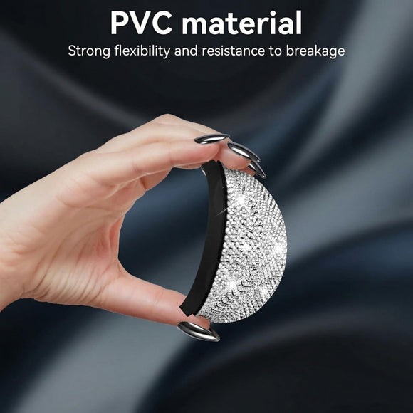 Bling Cup Holder Coasters for Car 2PCS Universal Non-Slip Cup Holder Embedded Decorative Coasters Shiny Crystal Car Interior Accessories Gifts for Women (White)