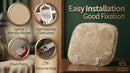 Genuine Sheepskin Auto Seat Pad Australian Soft Wool Seat Cover Breathable and Sweat-Wicking Comfort Warm Universal Fit 19.2 inch x19.2 inch (Front seat Cushion 1pc Ivory White)-5