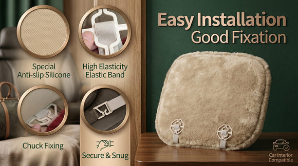 Genuine Sheepskin Auto Seat Pad Australian Soft Wool Seat Cover Breathable and Sweat-Wicking Comfort Warm Universal Fit 19.2 inch x19.2 inch (Front seat Cushion 1pc Ivory White)