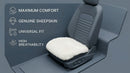 Genuine Sheepskin Auto Seat Pad Australian Soft Wool Seat Cover Breathable and Sweat-Wicking Comfort Warm Universal Fit 19.2 inch x19.2 inch (Front seat Cushion 1pc Ivory White)-4