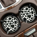 2PCS Bling Cow Print Car Accessories for Women Universal Auto Cute Anti Slip Cup Holder Insert Coaster-1