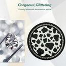 2PCS Bling Cow Print Car Accessories for Women Universal Auto Cute Anti Slip Cup Holder Insert Coaster-4