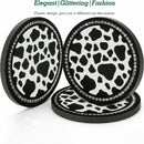 2PCS Bling Cow Print Car Accessories for Women Universal Auto Cute Anti Slip Cup Holder Insert Coaster-2