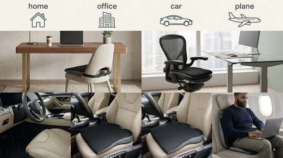 Car Wedge Seat Cushion for Car and Truck Seat Office Chair Wheelchair - Memory Foam Seat Pad for Sciatica Tailbone Pain Relief