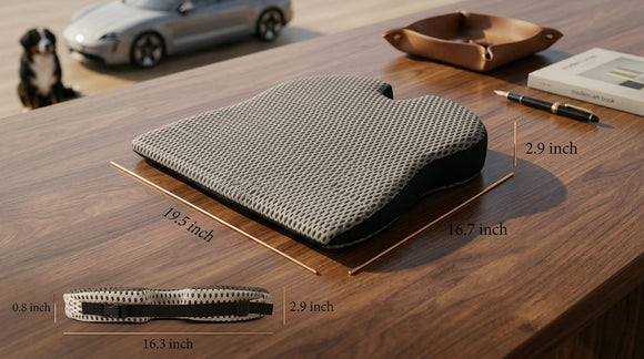 Car Wedge Seat Cushion for Car and Truck Seat Office Chair Wheelchair - Memory Foam Seat Pad for Sciatica Tailbone Pain Relief