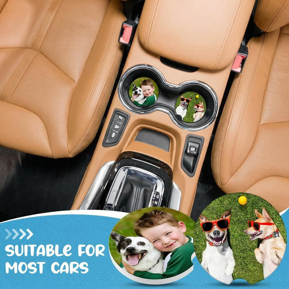 Ceramic Car Sublimation Blanks Cupholders Sandstone for Car Cup with Finger Notch for Easy Removal Ceramic Auto Cupholder Keep Vehicle from Cold Drink Sweat Stain Spill(24 Pieces)