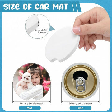 Ceramic Car Sublimation Blanks Cupholders Sandstone for Car Cup with Finger Notch for Easy Removal Ceramic Auto Cupholder Keep Vehicle from Cold Drink Sweat Stain Spill(24 Pieces) - 0
