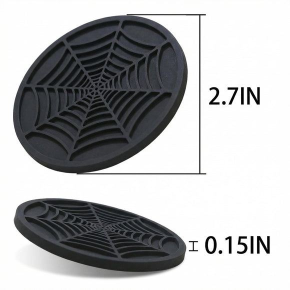 Car Cup Holder Coaster 2 Pack Universal Auto Anti Slip Cup Holder Insert Ornaments Coaster Durable Suitable for Most Car Interior Accessories (Black-Spider Web)