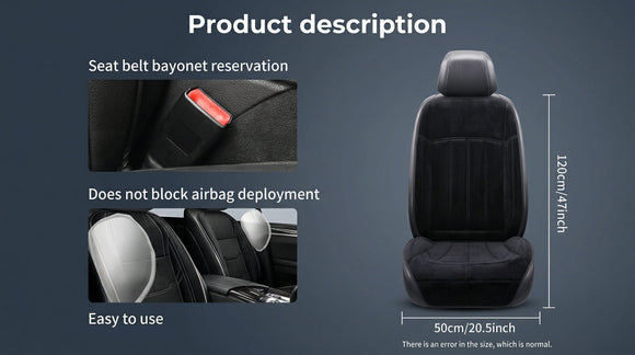 Car Seat Cushion Chair Cushion Auto Seat Cushion for Full Back and Seat Velour Seat Car Cushion Front Chair Pad Seat Cushion for Car Seat Driver 1 Pack (NH001-1pcs/Black)