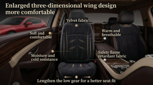 Car Seat Cushion Chair Cushion Auto Seat Cushion for Full Back and Seat Velour Seat Car Cushion Front Chair Pad Seat Cushion for Car Seat Driver 1 Pack (NH001-1pcs/Black)