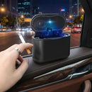 Multi-spot Placed Car Ashtray Removable Detachable Alloy with Lid Blue Led Clamped&Glued Beside Door Air Outlet Behind Seat Black-5