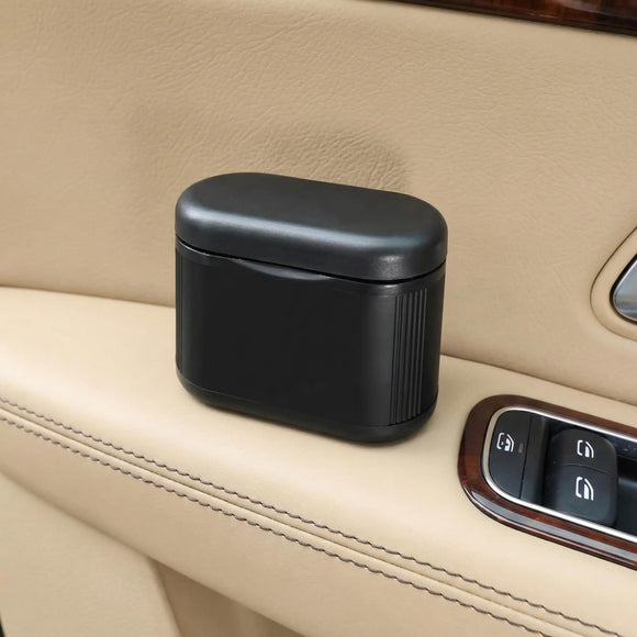 Multi-spot Placed Car Ashtray Removable Detachable Alloy with Lid Blue Led Clamped&Glued Beside Door Air Outlet Behind Seat Black