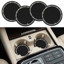 4PCS 2.75 Inch Bling Auto Car Cup Holder Insert Coasters Silicone Anti-Slip Crystal Rhinestone Drink Car Cup Mat Universal Vehicle Interior Accessories for Women Girls (Black)-5