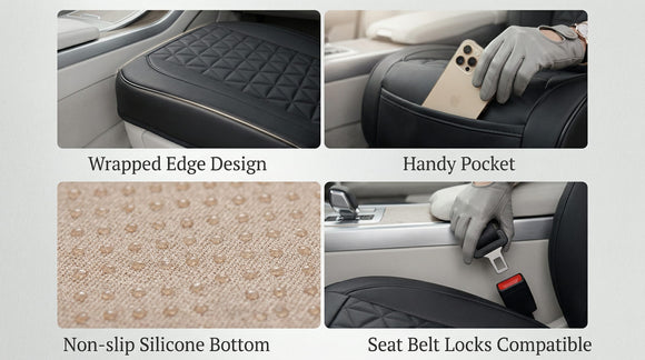 Universal Seat Cushion Comfortable Seat Cover with Full Back Support in Winter