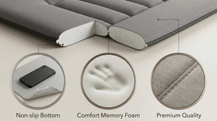 Car Seat Cushion Pad Memory Foam Seat Cushion Pain Relief Memory Foam Cushion Comfort Seat Protector for Car Office Home Use Gray