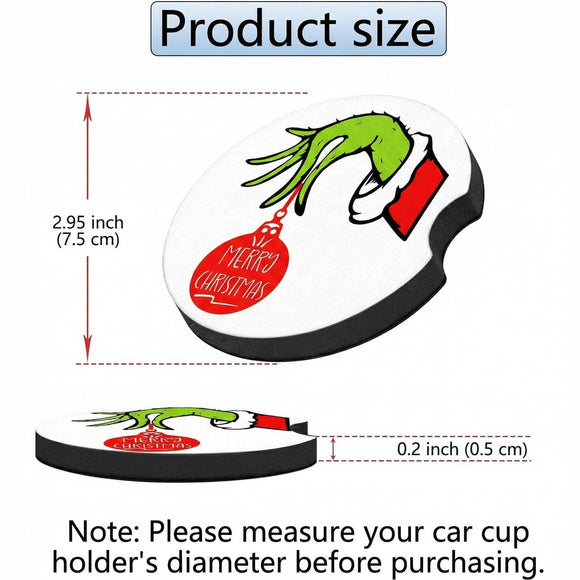Car Cupholder Coaster Absorbent 4 Pack Cute Funny Cartoon Rubber New Automotive Cup Holder Decal Decor Accessories for Women Men