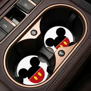 Car Cupholder Coaster Absorbent 4 Pack Cute Cartoon Rubber New Automotive Cup Holder Decal Decor Accessories for Women Men BD0901-02