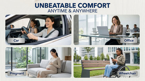 Car Seat Cushion Comfort Memory Foam Car Cushions for Driving (Black)