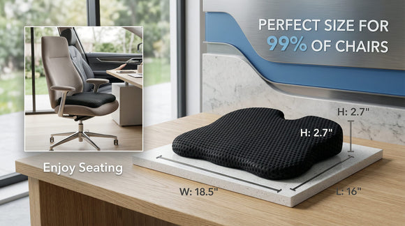 Car Seat Cushion Comfort Memory Foam Car Cushions for Driving (Black)