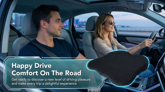 Car Seat Cushion Comfort Memory Foam Car Cushions for Driving (Black)