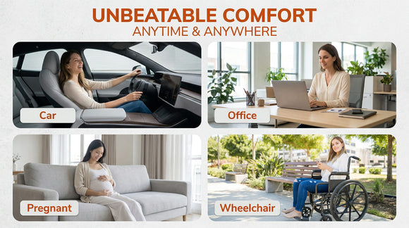 Car Seat Cushion Comfort Memory Foam Car Cushions for Driving (Gray)