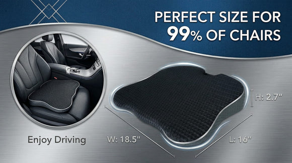 Car Seat Cushion Comfort Memory Foam Car Cushions for Driving (Gray)