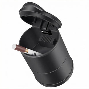 Portable Car Ash Tray With Lid Smell Proof Cigarette Ashtray Cup Holder for Truck Auto Office Home Car Ashtray (Black)