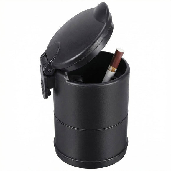 Portable Car Ash Tray With Lid Smell Proof Cigarette Ashtray Cup Holder for Truck Auto Office Home Car Ashtray (Black)