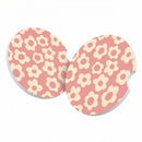 Abstract Pink Flower Absorbent Car Cup Coasters Cup Holders Cork Base Drink Coasters with Finger Notch for Easy Move of Car Cup Holder for Women Men 2.6(2 Pieces)-7