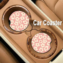 Abstract Pink Flower Absorbent Car Cup Coasters Cup Holders Cork Base Drink Coasters with Finger Notch for Easy Move of Car Cup Holder for Women Men 2.6(2 Pieces)-6