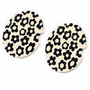 Abstract Black Flower Absorbent Car Cup Coasters Cup Holders Cork Base Drink Coasters with Finger Notch for Easy Move of Car Cup Holder for Women Men 2.6(2 Pieces)-3